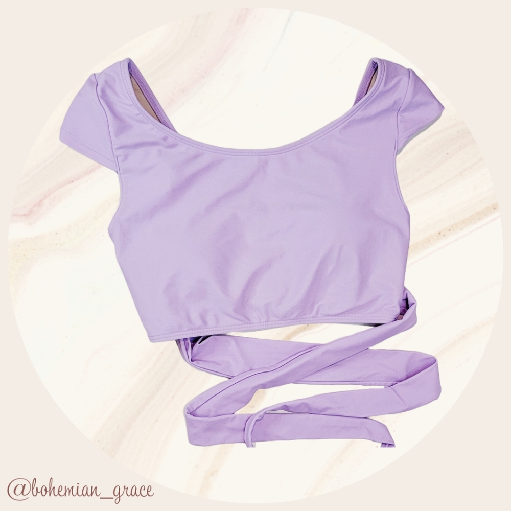 🕊️Old Navy Cap Sleeve Wrap Bikini Top size Small *Like New*